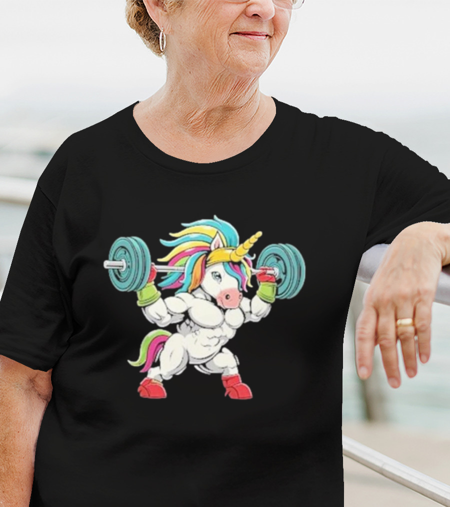 Classic Gym Unicorn Lifting Weights Funny Adorable Pet T-Shirt