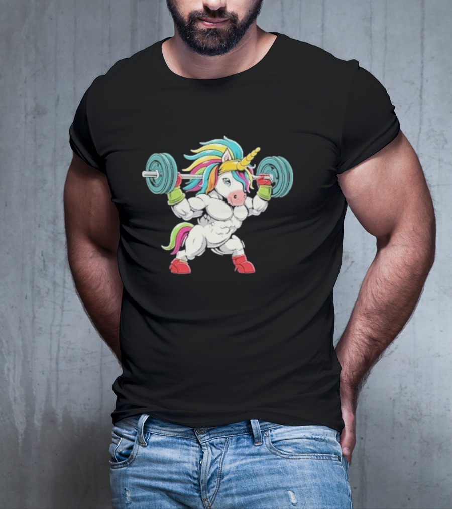 Classic Gym Unicorn Lifting Weights Funny Adorable Pet T-Shirt