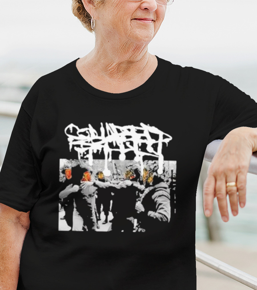 Squad Beat Collapsed Skull Neighbors Riot Scene T-Shirt