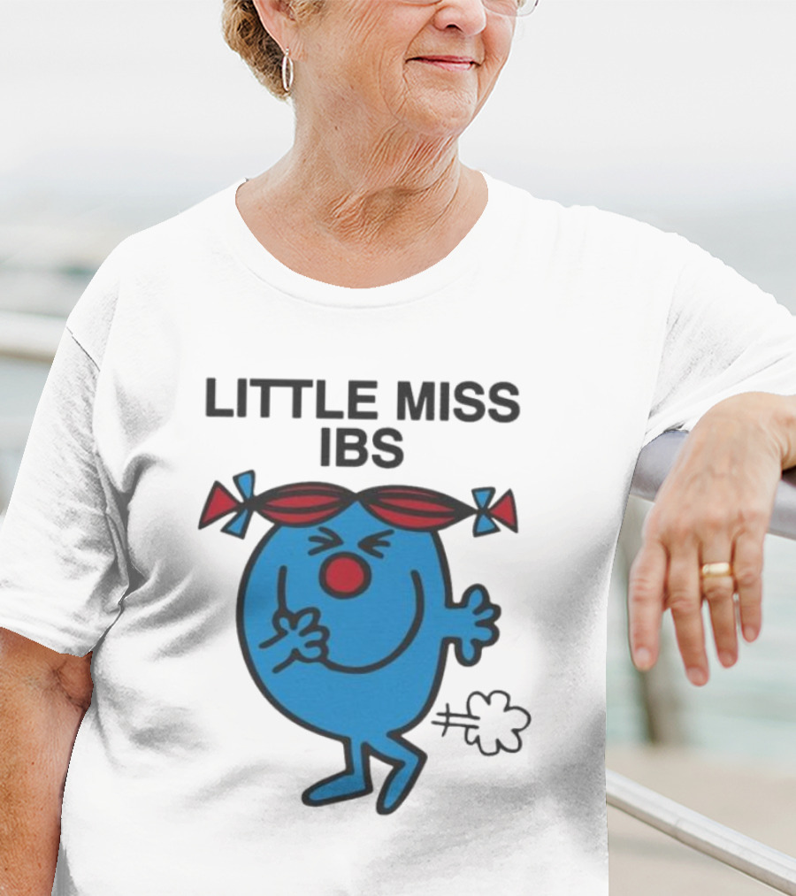 Little Miss IBS Character With Red Bows And Blue Figure T-Shirt