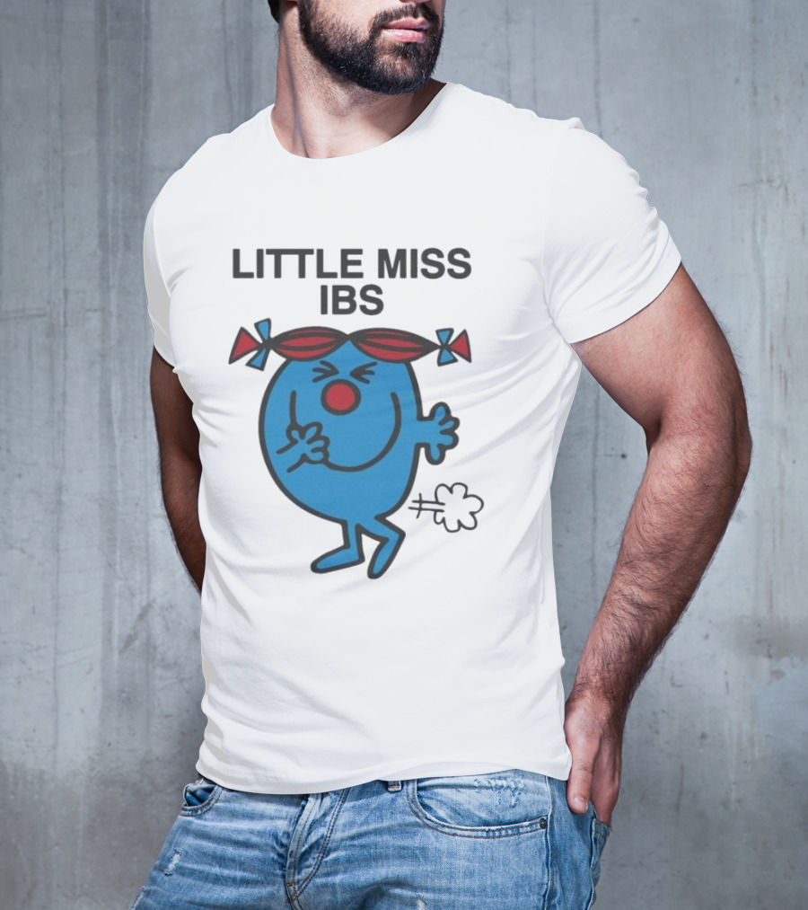 Little Miss IBS Character With Red Bows And Blue Figure T-Shirt