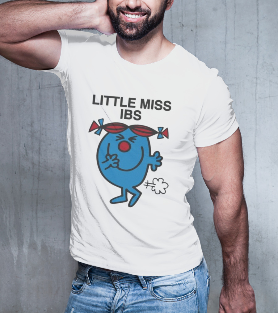 Little Miss IBS Character With Red Bows And Blue Figure T-Shirt
