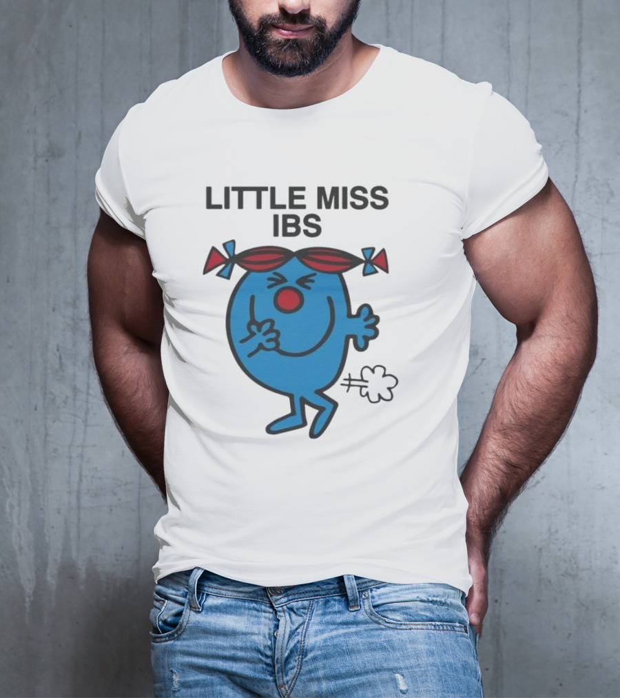 Little Miss IBS Character With Red Bows And Blue Figure T-Shirt