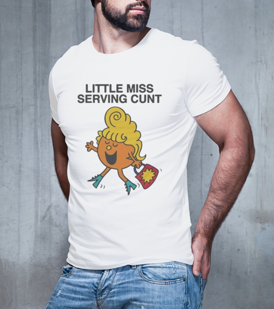 Little Miss Serving Cunt Retro Cartoon Character T-Shirt
