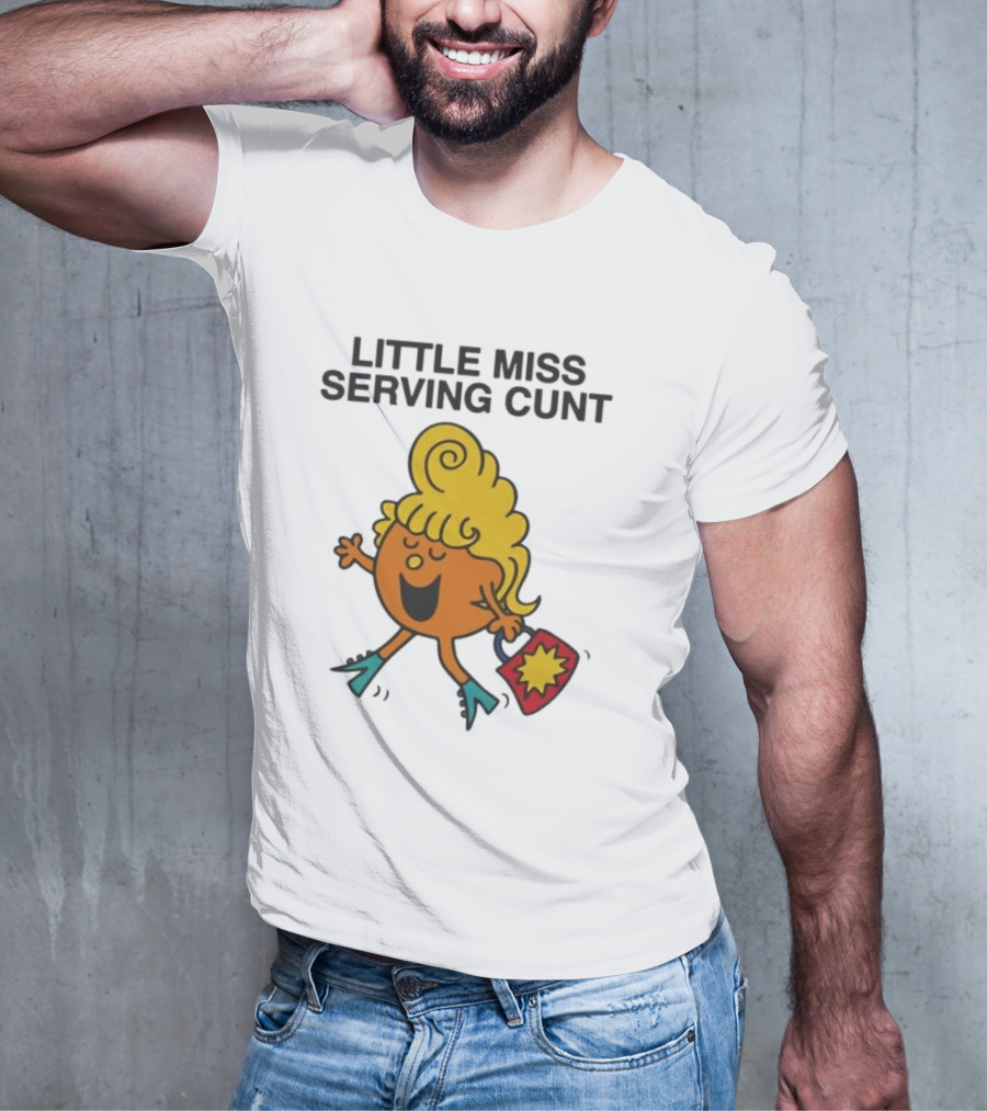 Little Miss Serving Cunt Retro Cartoon Character T-Shirt