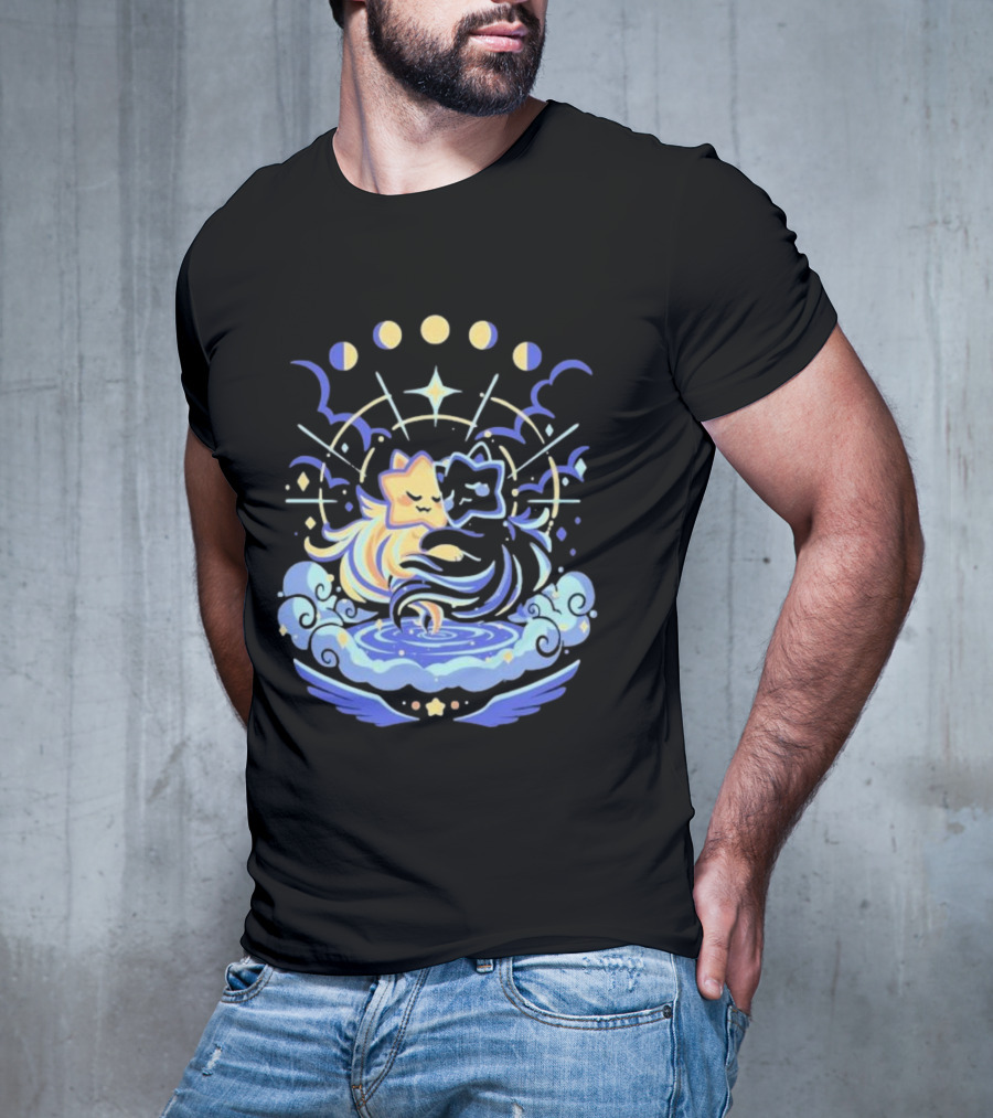 Wishing Stars Miski Celestial Phases Astral Embrace T-Shirt