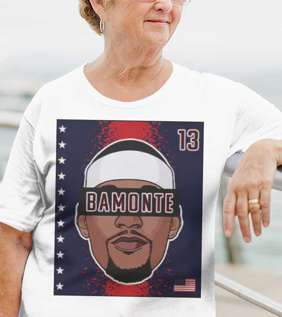 Bamonte 13 Stars And Stripes Illustration Bam Adebayo T-Shirt