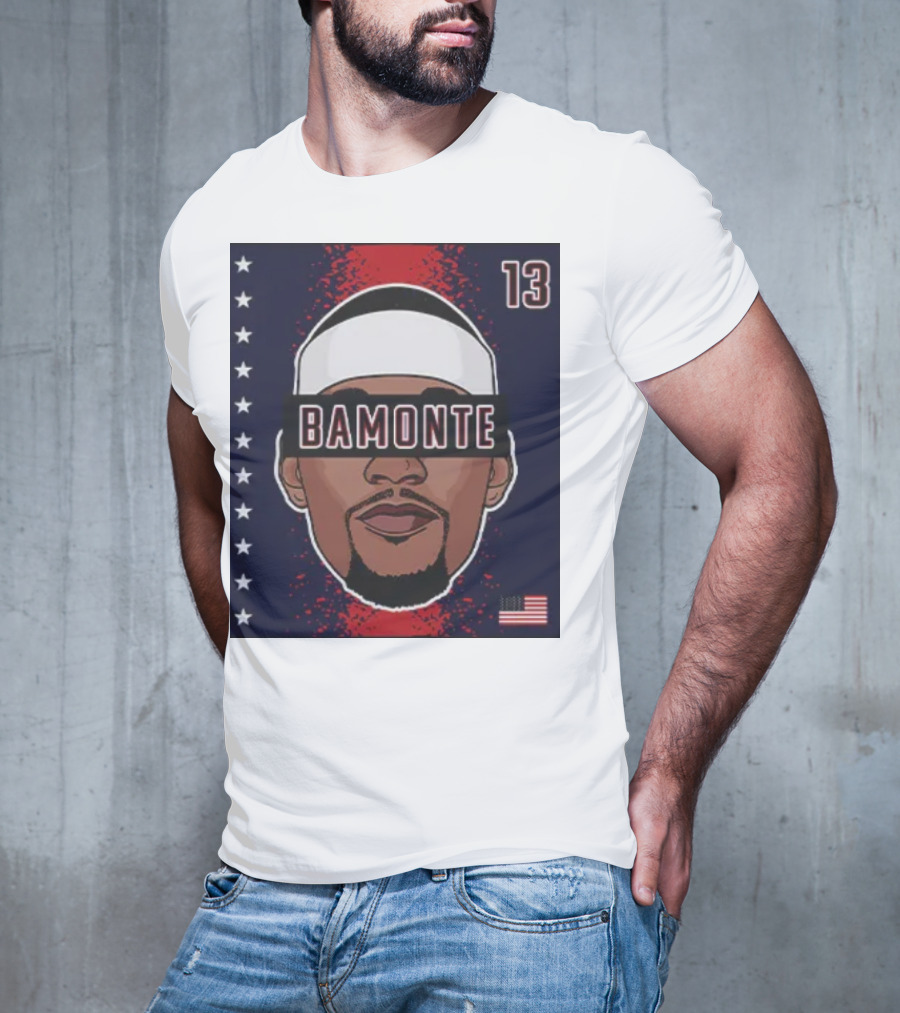 Bamonte 13 Stars And Stripes Illustration Bam Adebayo T-Shirt
