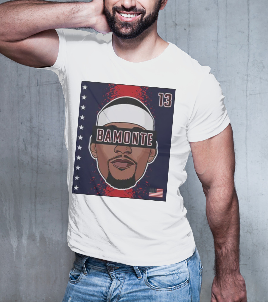Bamonte 13 Stars And Stripes Illustration Bam Adebayo T-Shirt