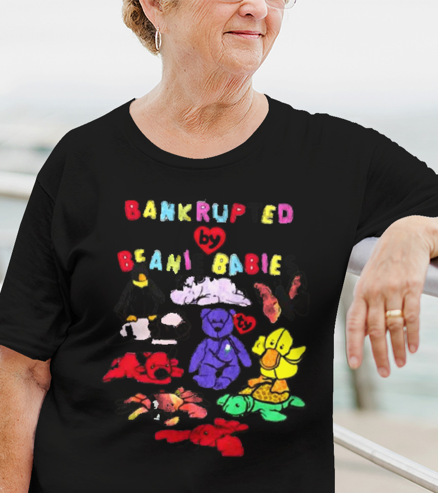 Bankrupted By Beanie Babies Heart Colorful Collection T-Shirt