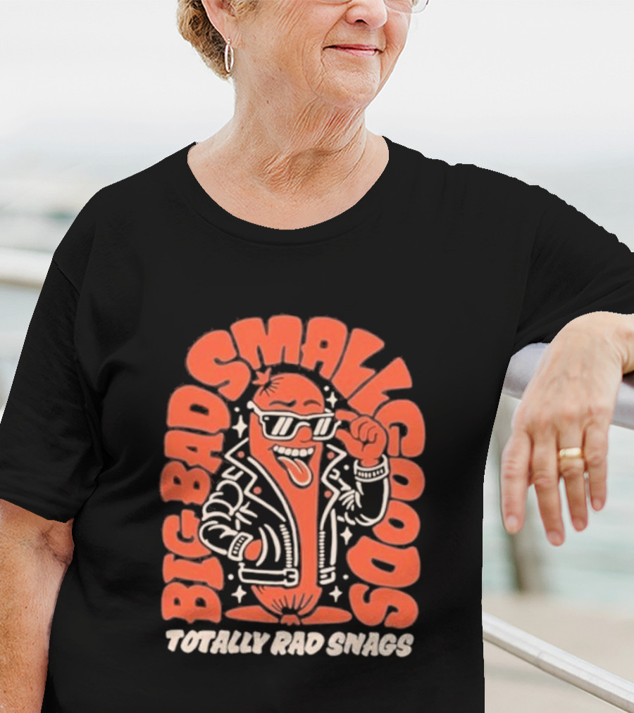 Big Bad Smallgoods Totally Rad Snags Cool Sausage In Leather Jacket T-Shirt