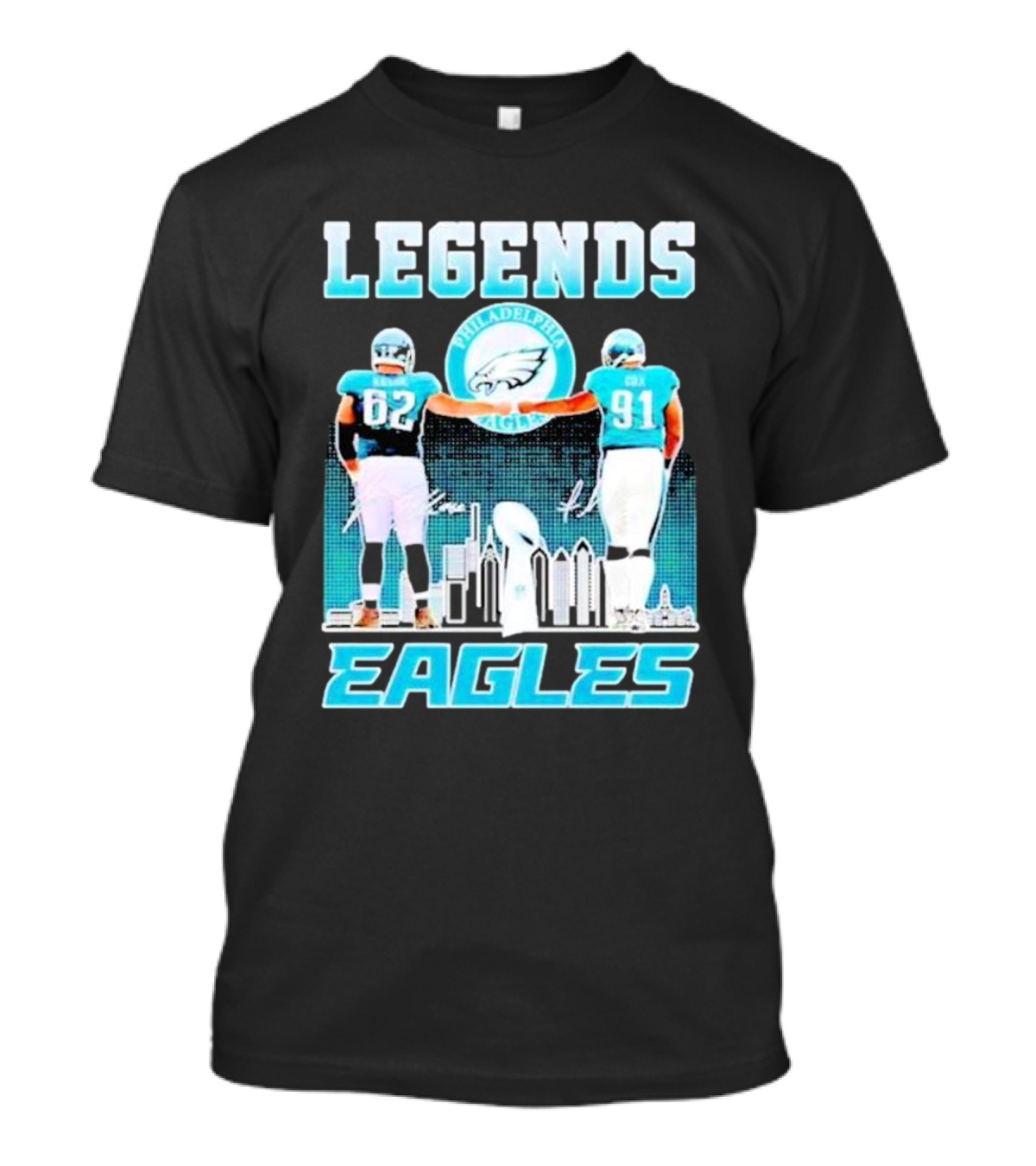 Legends Eagles 62 91 Philadelphia Football Players T-Shirt