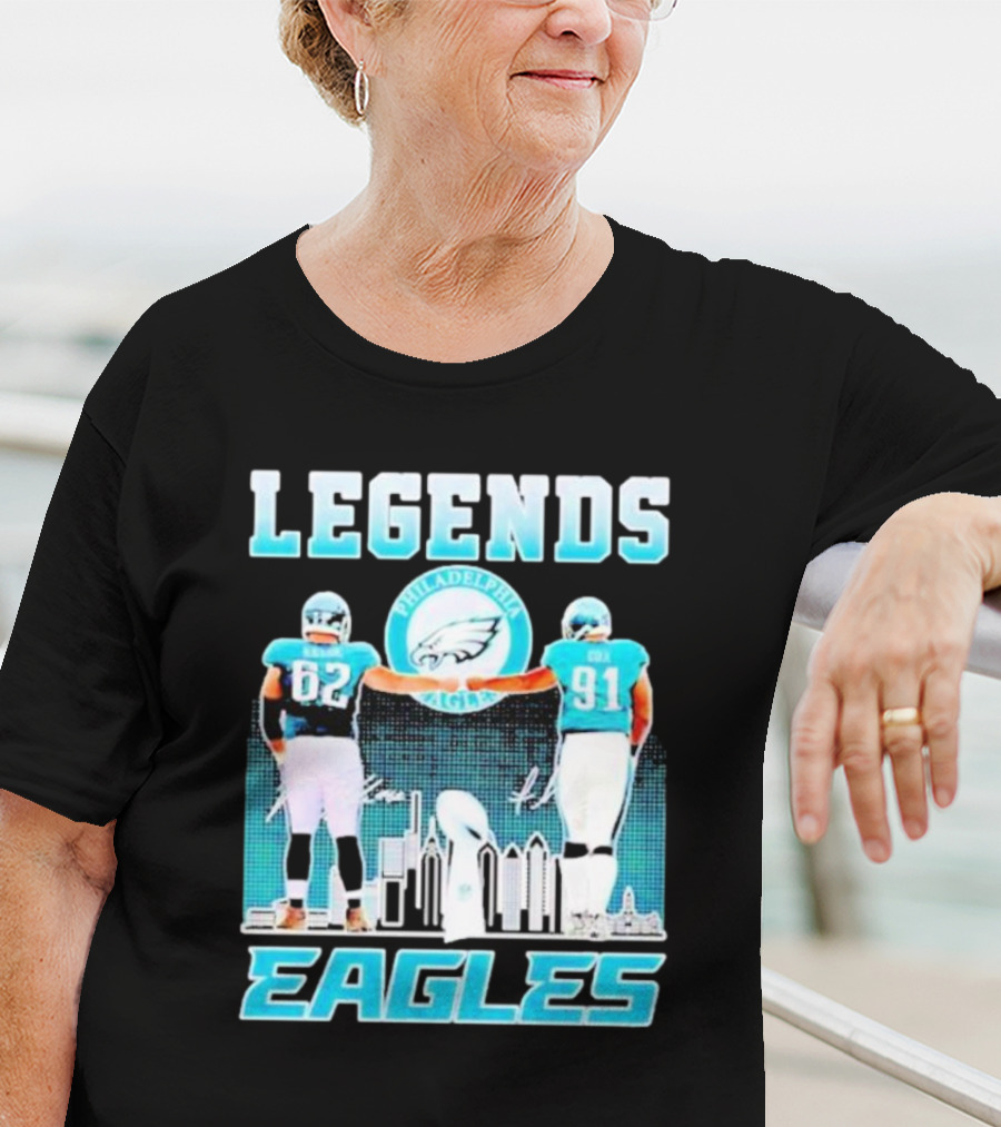 Legends Eagles 62 91 Philadelphia Football Players T-Shirt
