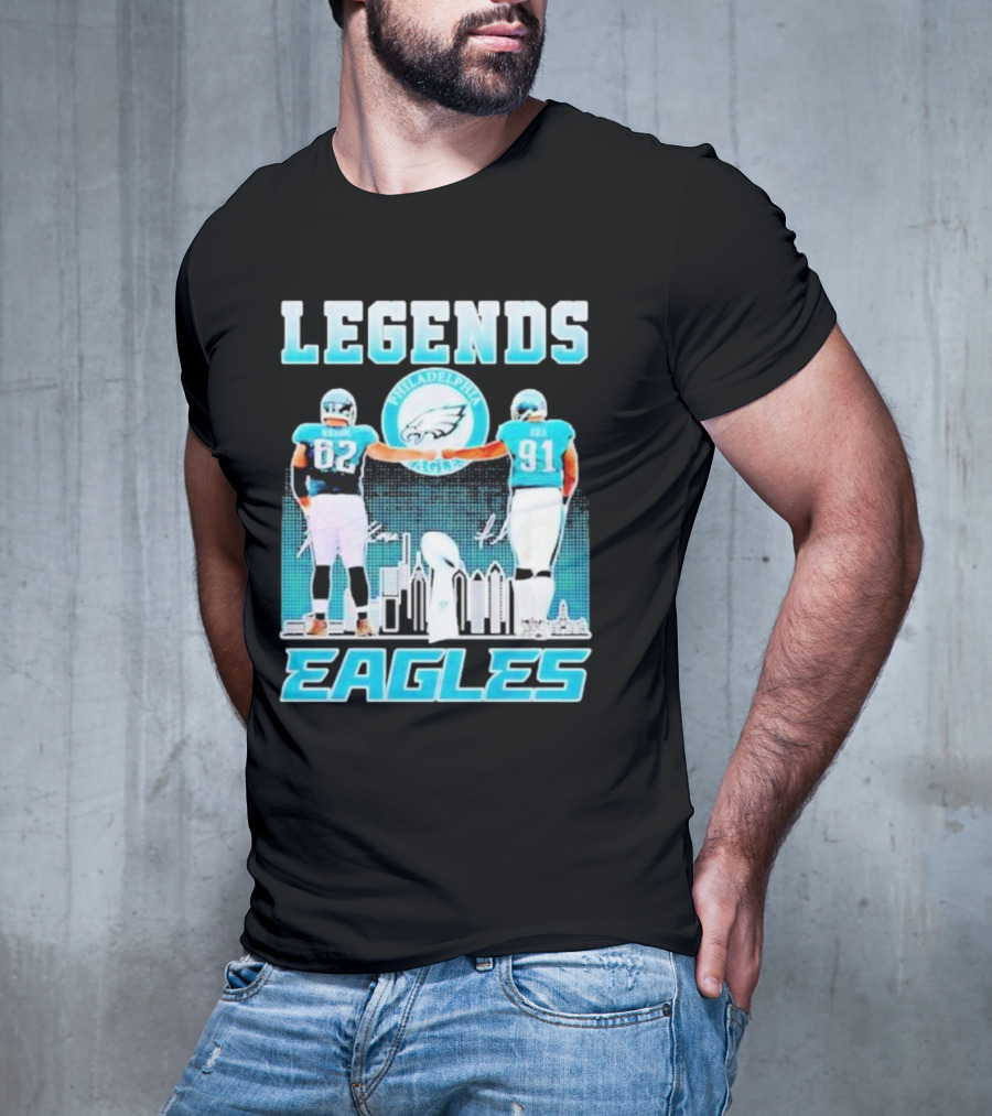 Legends Eagles 62 91 Philadelphia Football Players T-Shirt