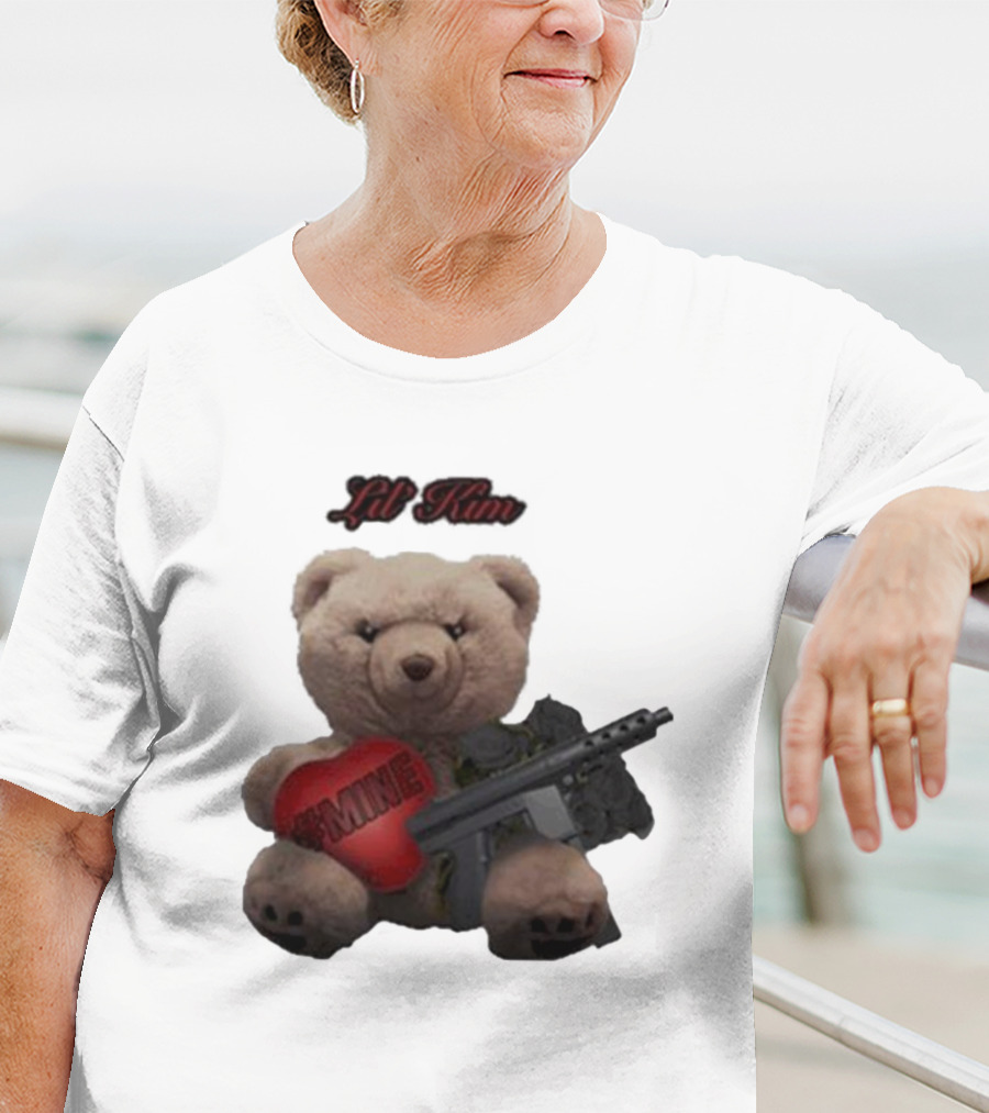 Lil Kim #Mine Teddy Bear With Gun T-Shirt