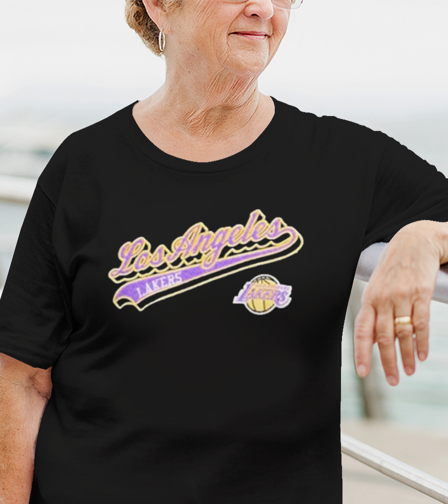Los Angeles Lakers Script Logo Basketball T-Shirt