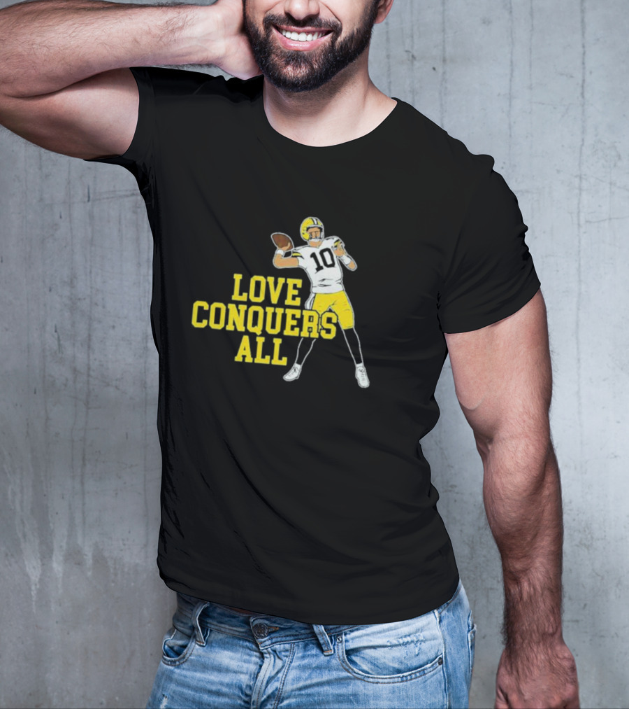Love Conquers All Bo Nix Oregon Ducks Football Quarterback T-Shirt