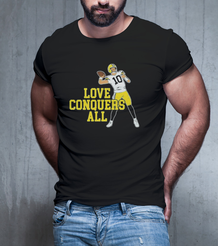 Love Conquers All Bo Nix Oregon Ducks Football Quarterback T-Shirt