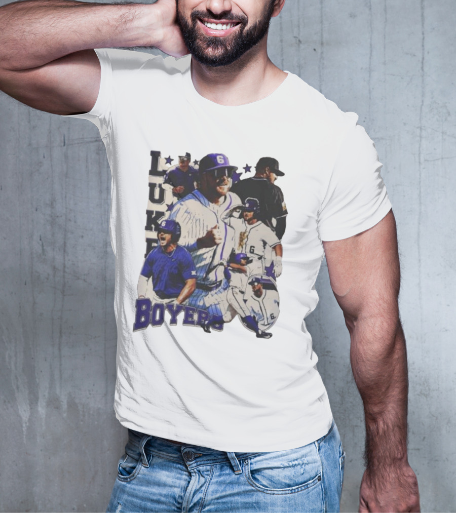 Luke Boyers TCU Horned Frogs Baseball 6 Multi-Action Highlights T-Shirt