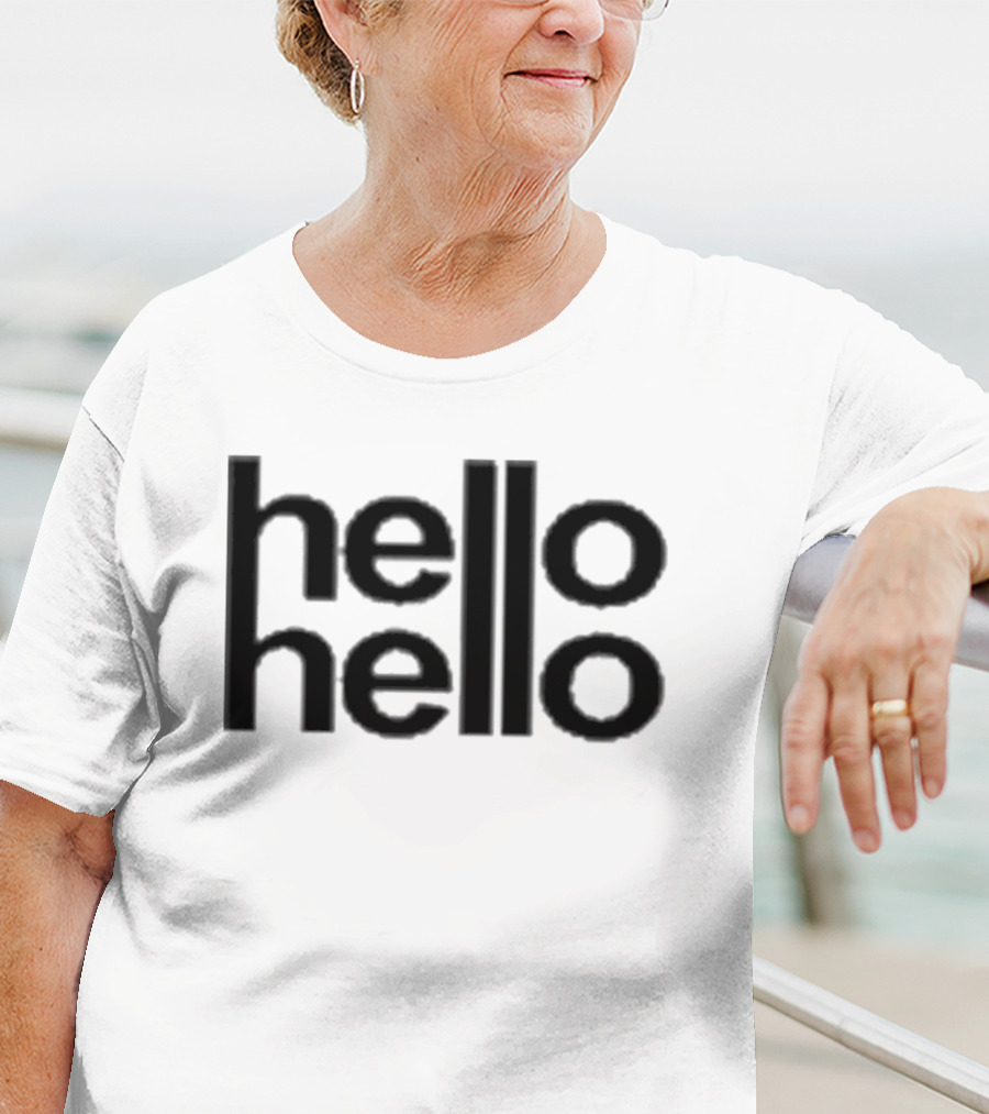 Lulu Hello Hello Black Text Minimalist T-Shirt