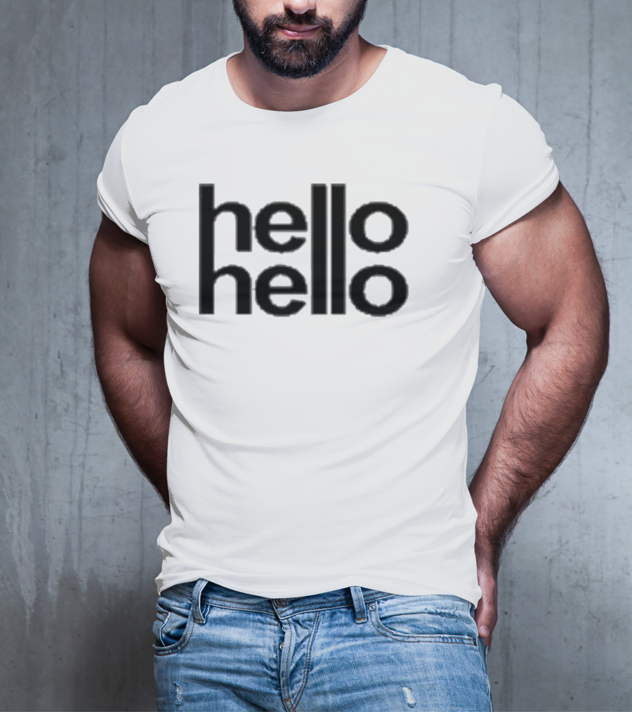 Lulu Hello Hello Black Text Minimalist T-Shirt