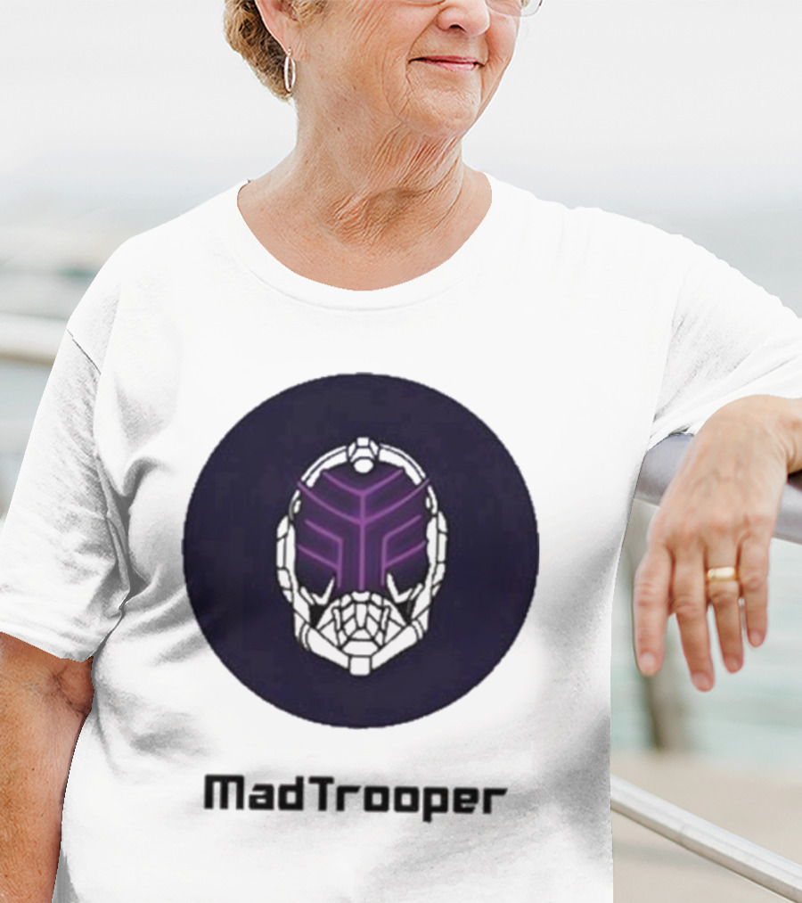 Madtrooper Helmet With Neon Purple Light T-Shirt