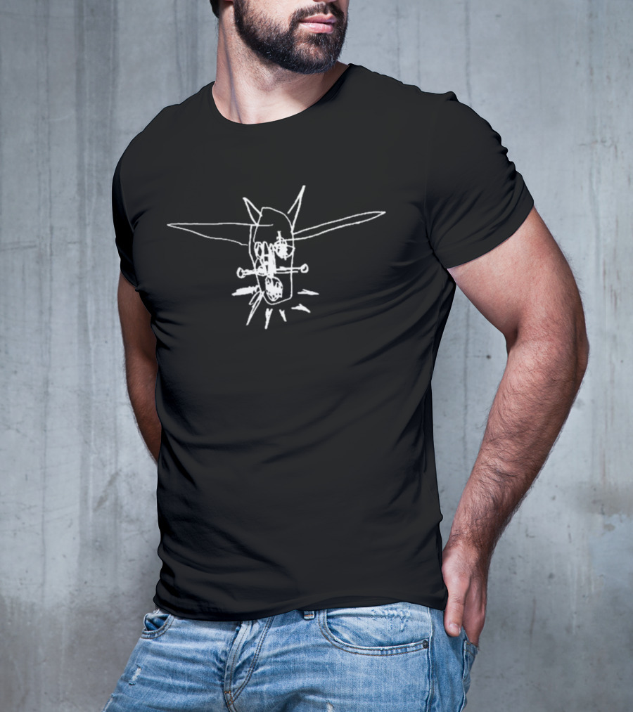 Mr.Yaldabaoth Poppy Updates Abstract Drawing With Crossed Lines T-Shirt