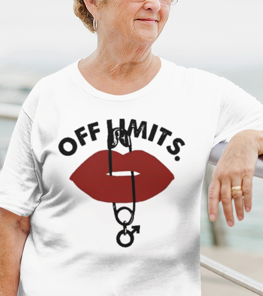 Munawar Faruqui Off Limits Red Lips Safety Pin T-Shirt