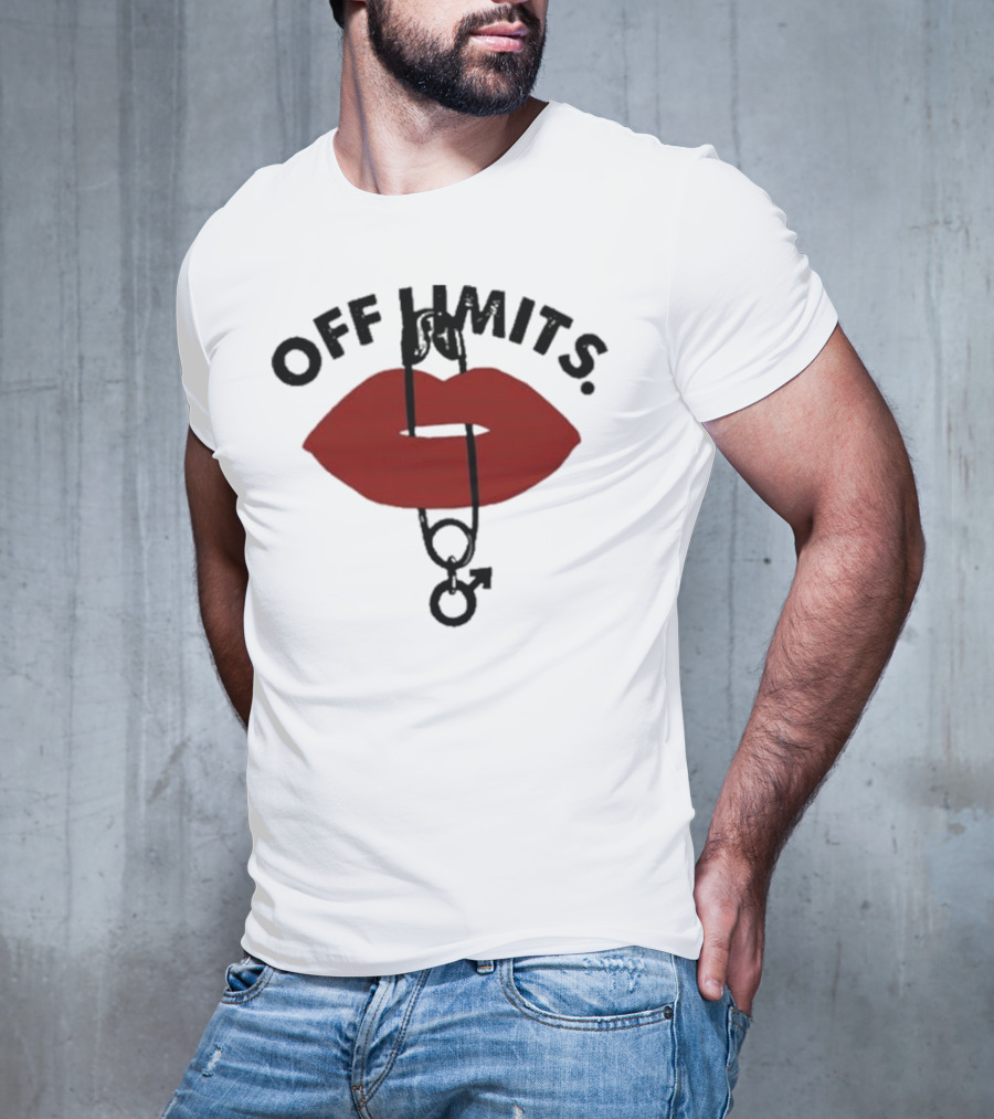 Munawar Faruqui Off Limits Red Lips Safety Pin T-Shirt