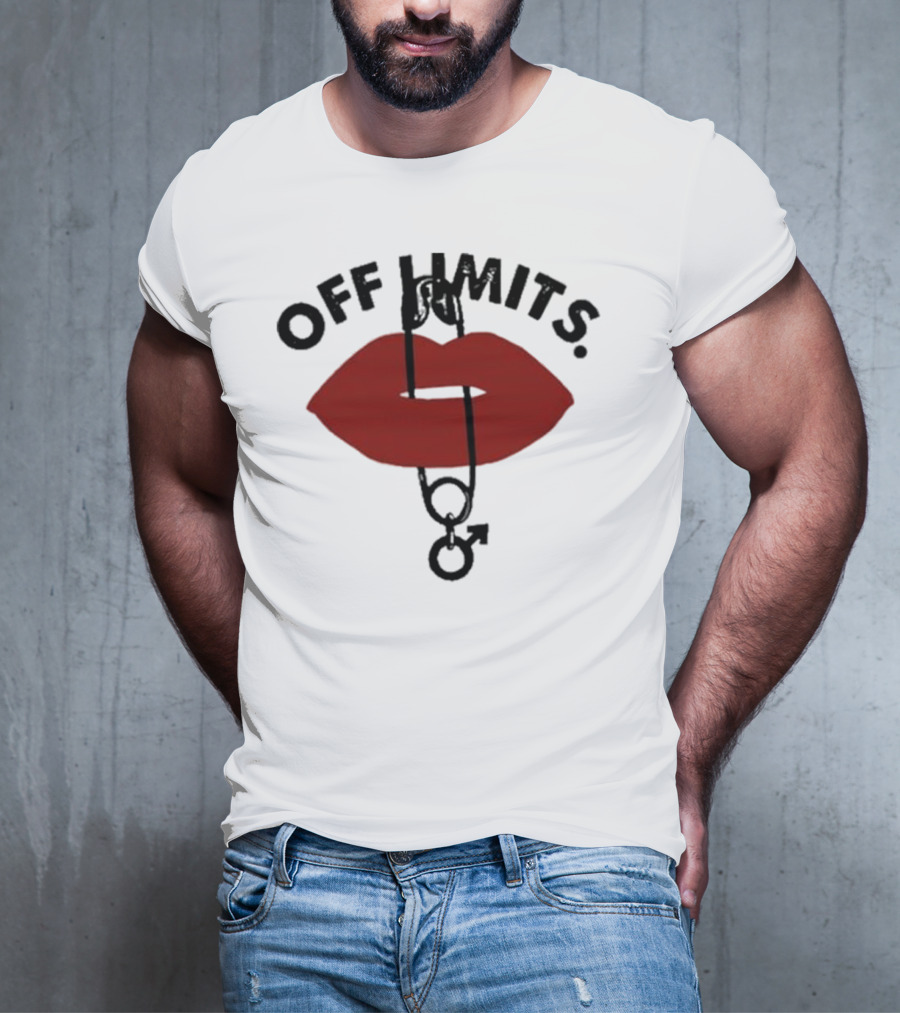 Munawar Faruqui Off Limits Red Lips Safety Pin T-Shirt