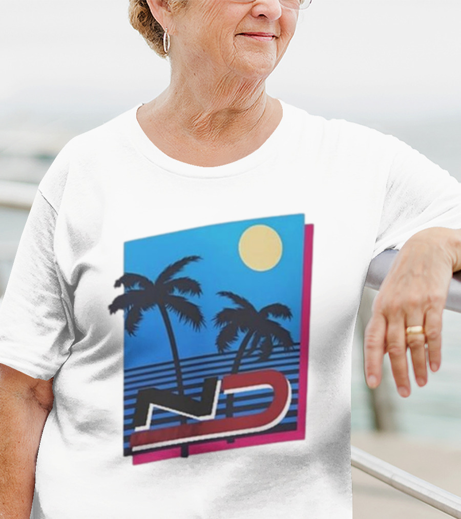 ND Natalie Decker Sunshine Season Palm Trees Moonlit Vibes T-Shirt