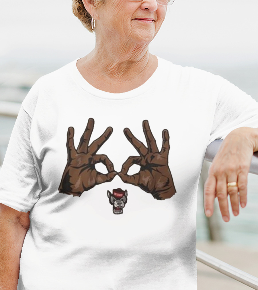 Nc State Basketball Three Goggles Hand Sign Wolfpack T-Shirt