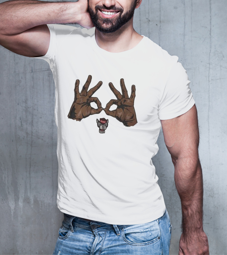 Nc State Basketball Three Goggles Hand Sign Wolfpack T-Shirt