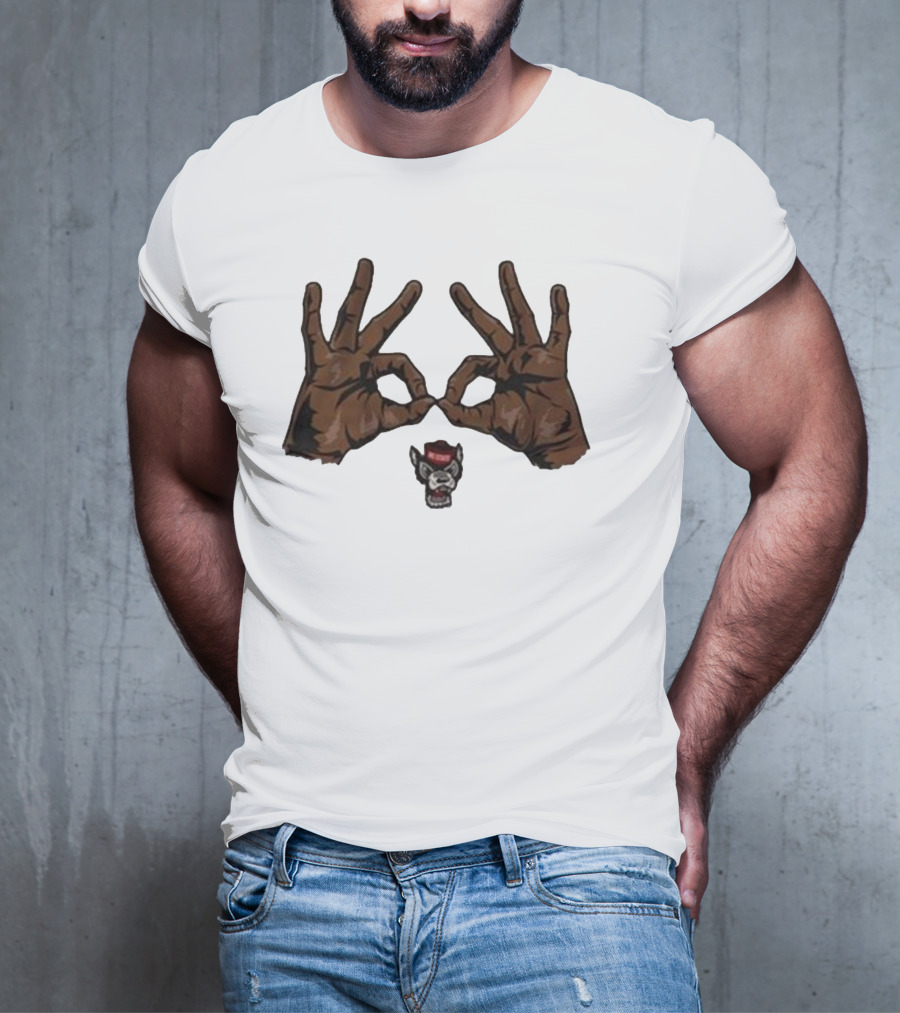 Nc State Basketball Three Goggles Hand Sign Wolfpack T-Shirt