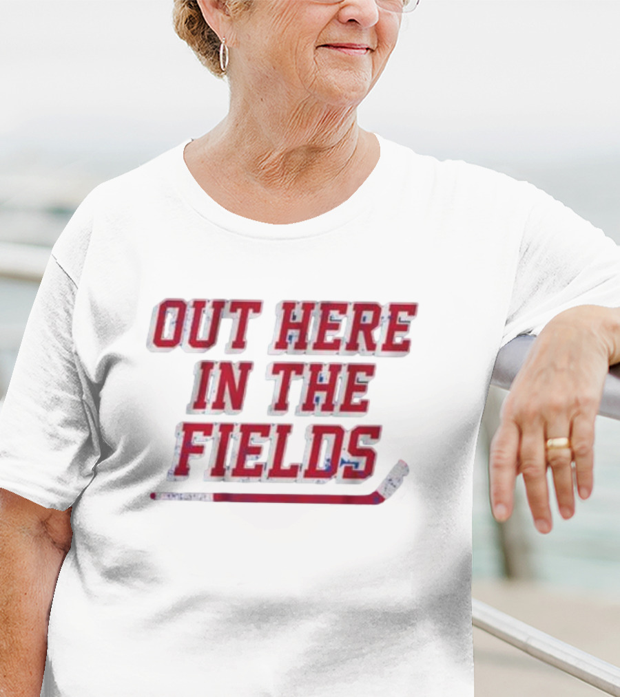 Out Here In The Fields New York Hockey T-Shirt