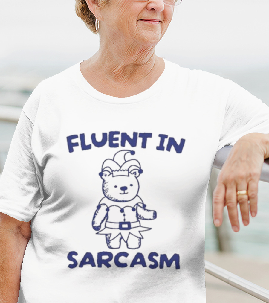 Fluent In Sarcasm Bear Wearing Jester Hat T-Shirt