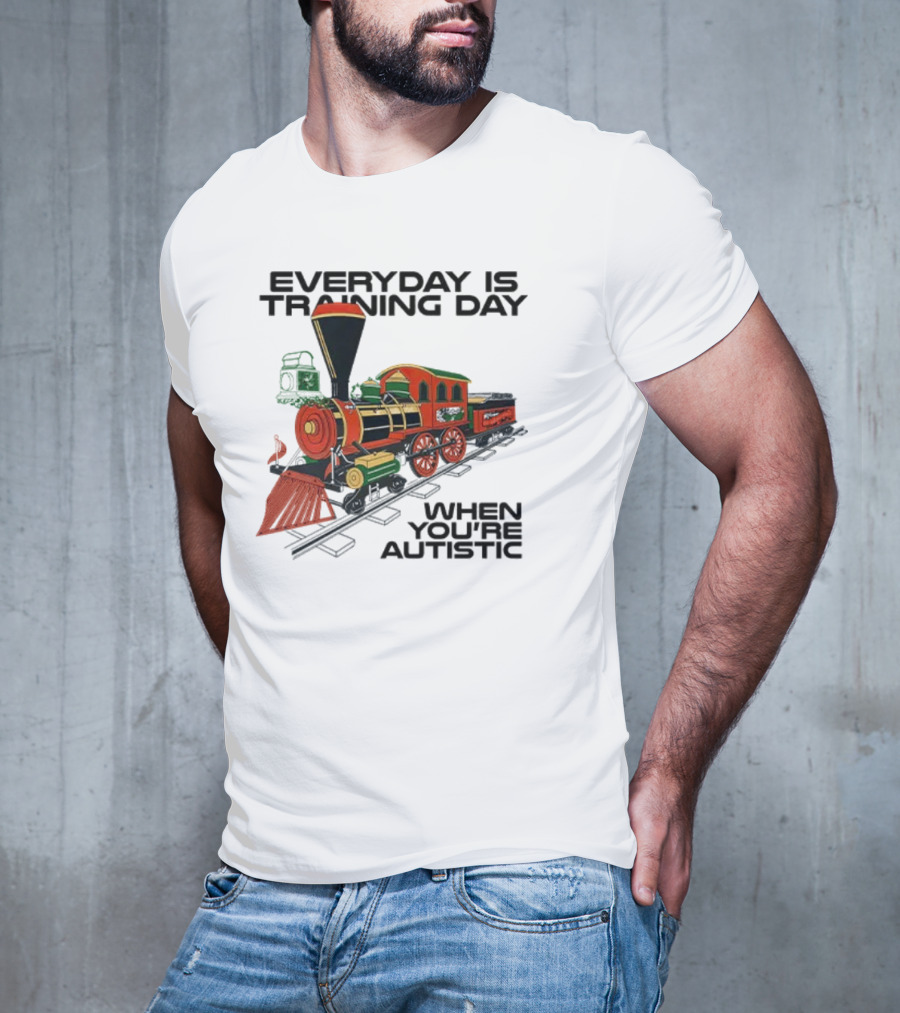 Everyday Is Training Day When You’re Autistic Colorful Train T-Shirt