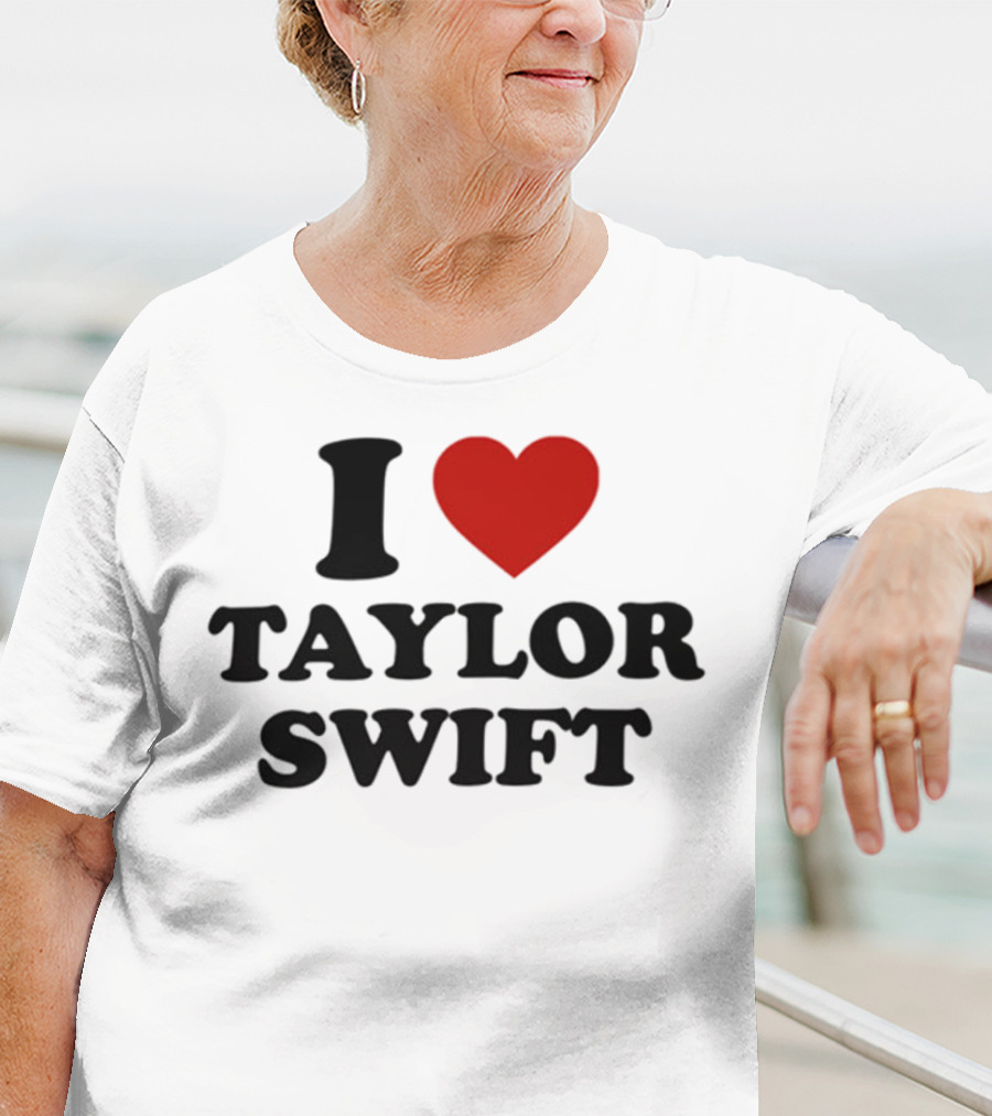 I Love Taylor Swift Red Heart Pin T-Shirt