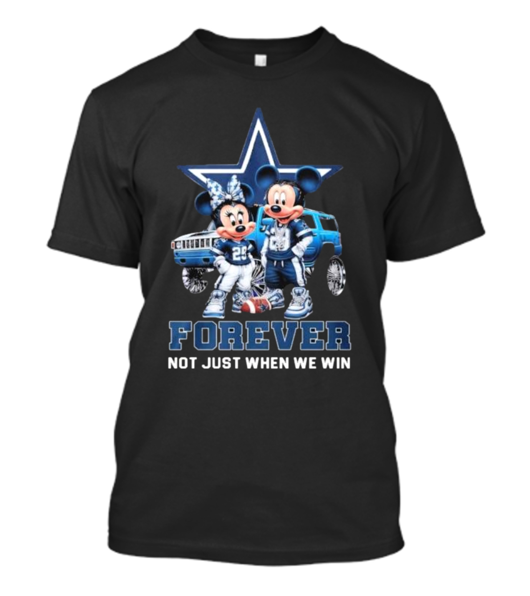Mickey Mouse And Minnie Mouse Dallas Cowboys Forever Not Just When We Win T-Shirt