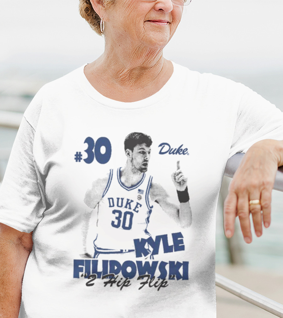 Kyle Filipowski Duke #30 2 Hip Flip T-Shirt