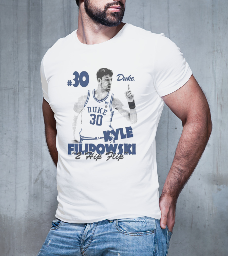 Kyle Filipowski Duke #30 2 Hip Flip T-Shirt