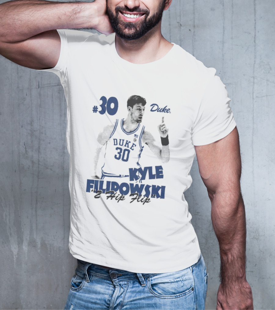 Kyle Filipowski Duke #30 2 Hip Flip T-Shirt