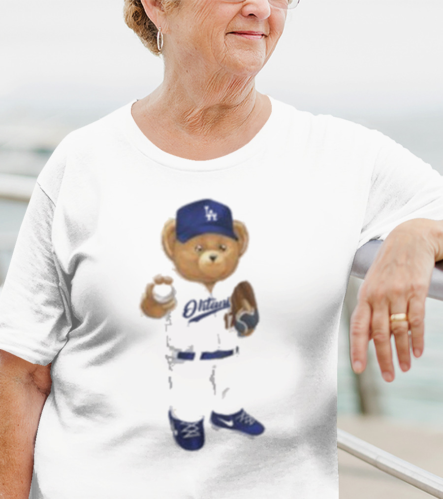 LA Angels Shohei Ohtani Showtime Bear Dodgers Hat Baseball Glove T-Shirt