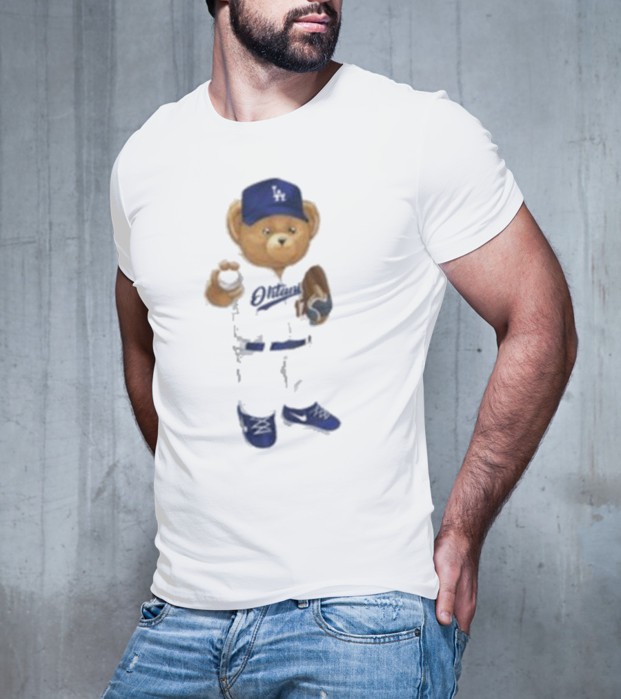 LA Angels Shohei Ohtani Showtime Bear Dodgers Hat Baseball Glove T-Shirt