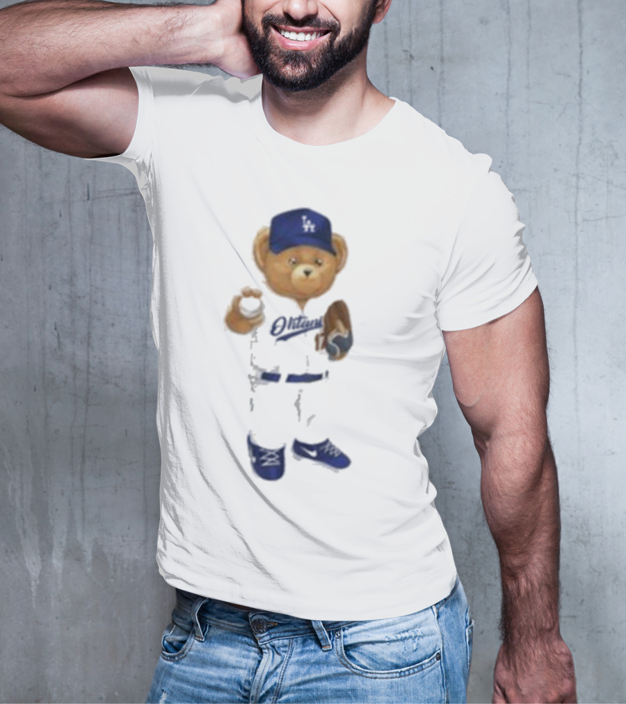 LA Angels Shohei Ohtani Showtime Bear Dodgers Hat Baseball Glove T-Shirt