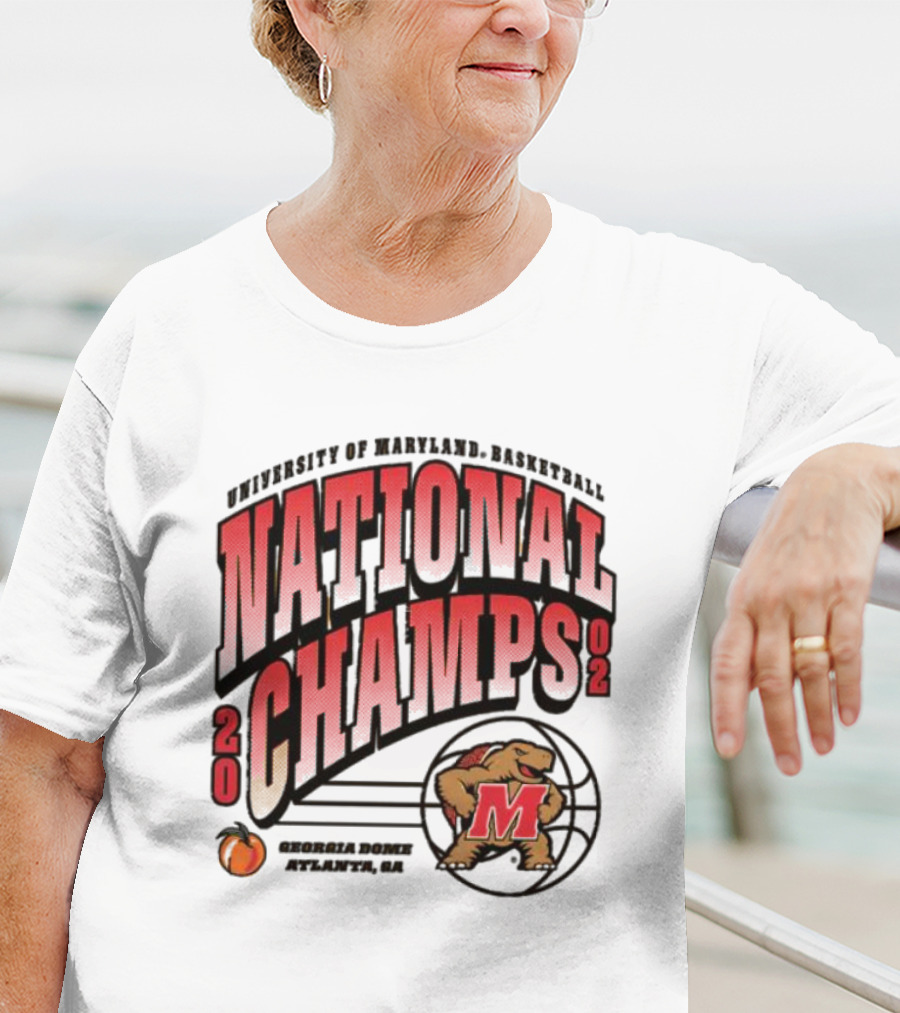 University Of Maryland Basketball 2002 National Champs Georgia Dome Atlanta T-Shirt