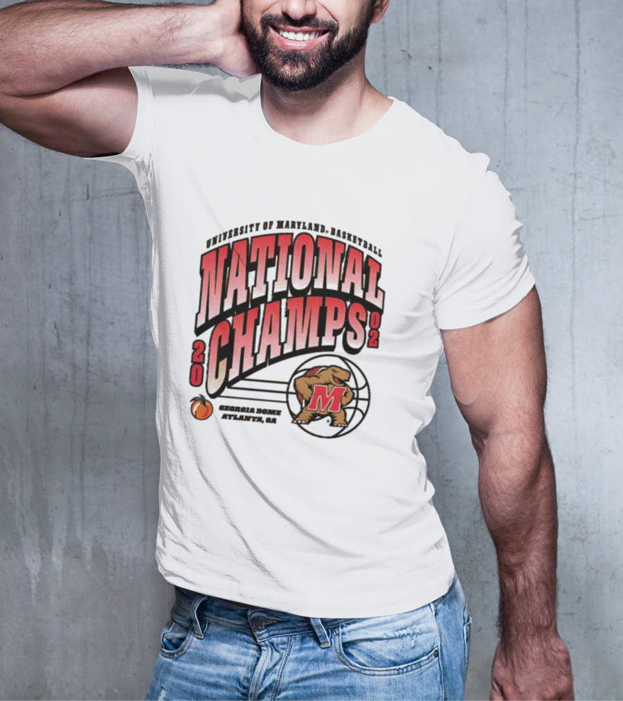 University Of Maryland Basketball 2002 National Champs Georgia Dome Atlanta T-Shirt