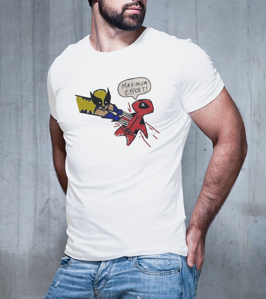 Maximum Effort Deadpool Stabbed By Wolverine T-Shirt