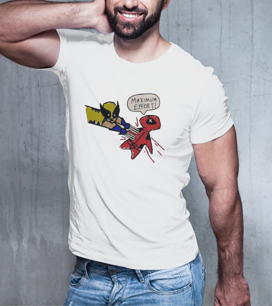 Maximum Effort Deadpool Stabbed By Wolverine T-Shirt