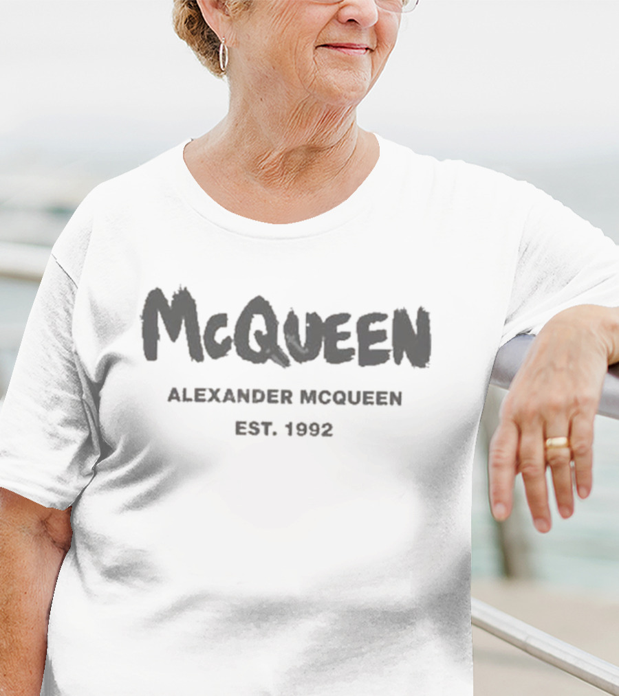 McQueen Alexander McQueen Est 1992 Fashion Label Branding T-Shirt
